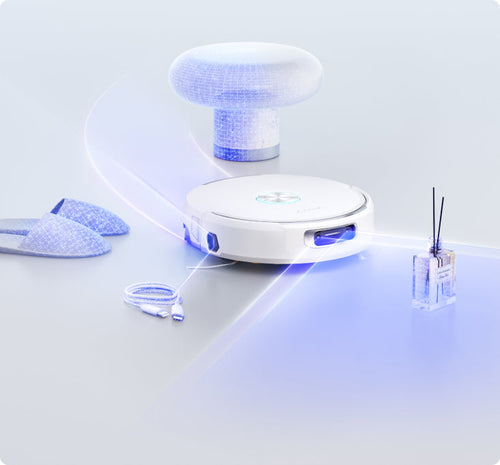 Narwal Flow robot vacuum and mop detecting small household objects with smart obstacle avoidance.