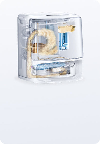 Narwal Flow Clear electronic device with a transparent cover on a light gray background